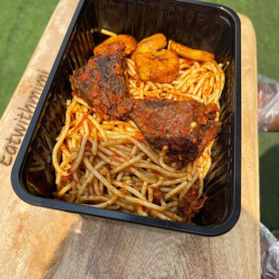 Mixed Jollof Spaghetti